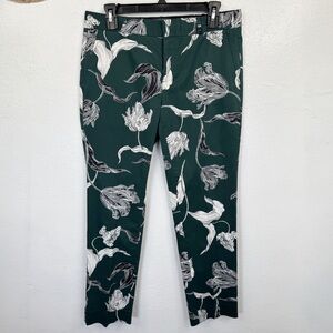 Banana Republic Factory Reegan Slim Ankle Pants Womens Size 6 Green Floral Print